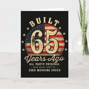 Built 65 Years Ago Funny 65th Birthday Usa Flag Card