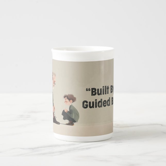 Built By Love. Guided By Dad Bone China Mug (Front)