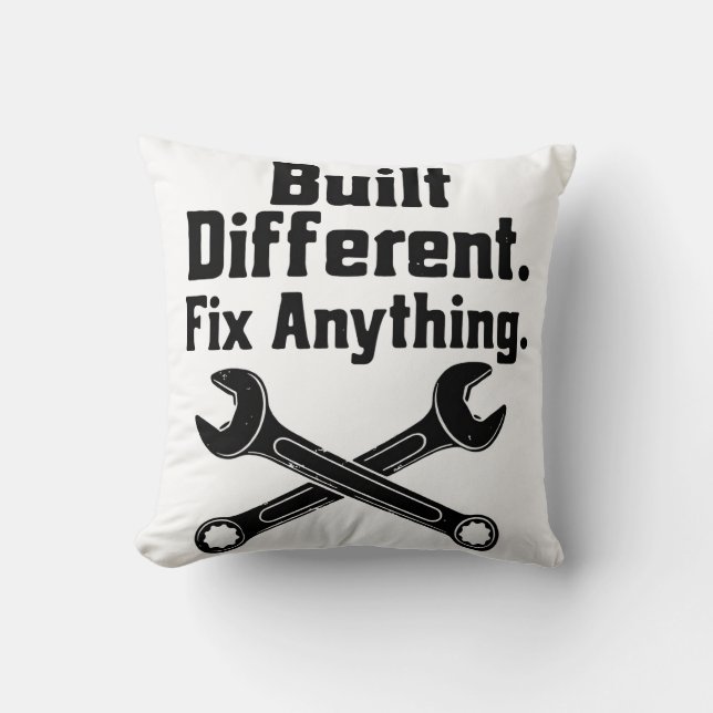 Built Different Fix Anything Mechanic Wrench  Cushion (Front)