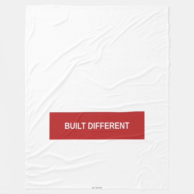 BUILT DIFFERENT Fleece Blanket — Red Box Throw (Front)