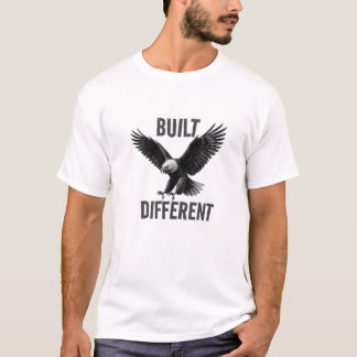Built Different Gym Motivational Eagle Fitness T-Shirt