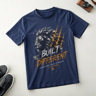 Built Different Lion Gym T-Shirt – Savage Alpha