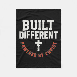 Built Different Powered By Christ Christian Philip Fleece Blanket