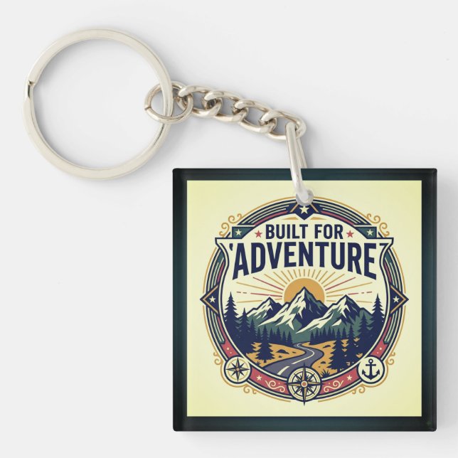 Built for Adventure Retro Keychain (Front)