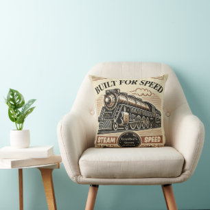 Built for Speed – Customisable Steam Train Cushion