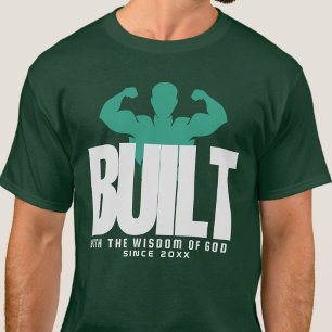 Built - Gospel Bible verse Jesus Green Graphic T-Shirt