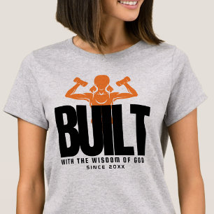Built - Gospel Jesus Scripture Grey Graphic T-Shirt