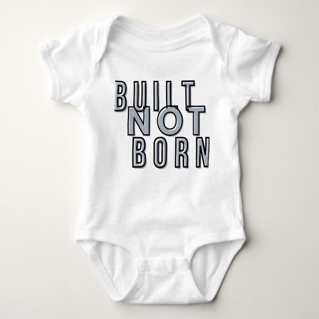 Built Not Born – Hustle & Discipline Text DT-Shirt Baby Bodysuit (Front)