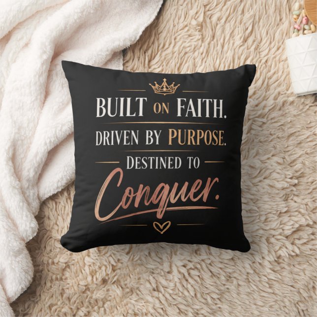 Built on Faith Driven by Purpose Motivational  Cushion (Blanket)