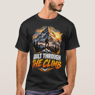 Built Through The Climb Mountain Hiking Design  T-Shirt