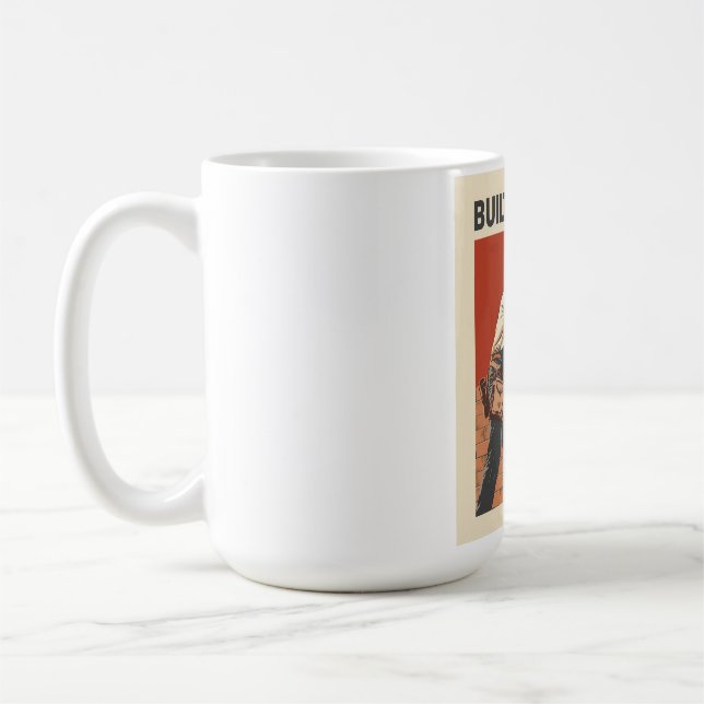 Built To Last Mason Construction Worker Art - Prof Coffee Mug (Left)