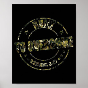 Built To Overcome Camo Christian Workout Scripture Poster