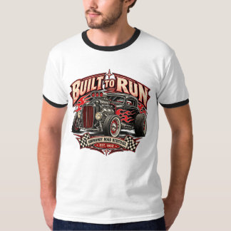 Built to Run Vintage Hot Rod Ringer T-Shirt