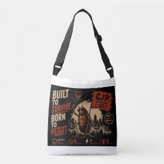 Built to Survive, Born to Resist Cockroach Graphic Crossbody Bag