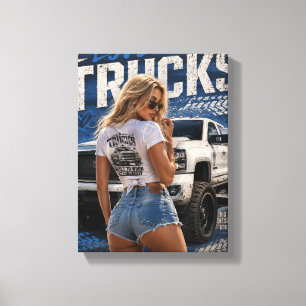 Built to Work Made to Last – I Love Trucks Design Canvas Print