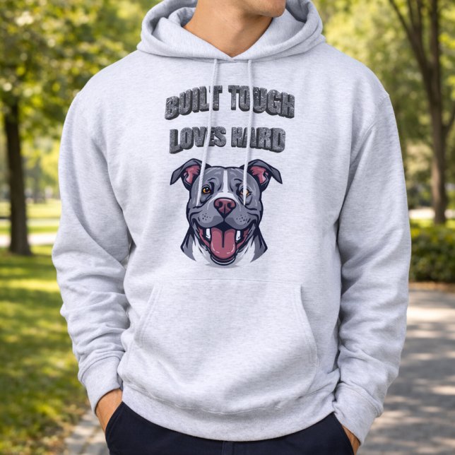 Built Tough Pit Bull - Bully Dog Lover Graphic Art Hoodie (Creator Uploaded)