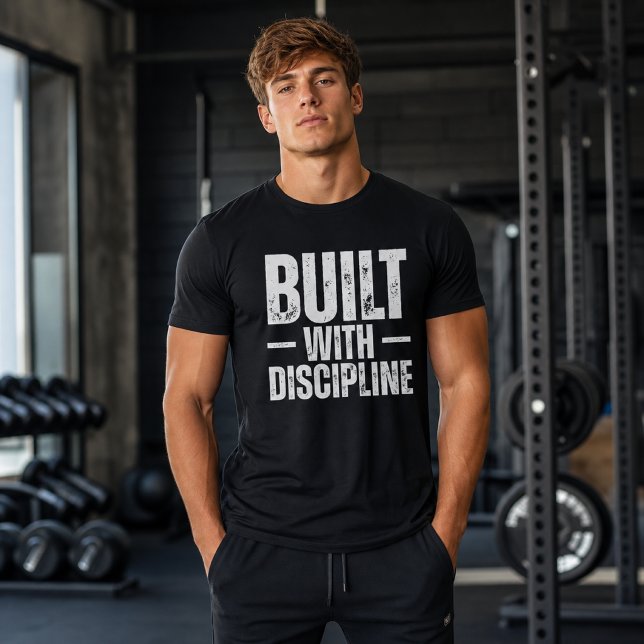 Built With Discipline Gym Motivation Bold Text Tee (Creator Uploaded)