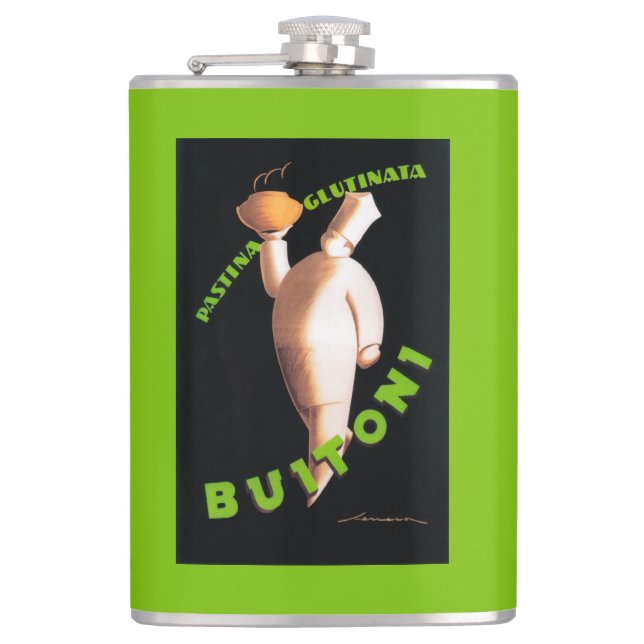 Buitoni Pasta Promotional Poster Hip Flask (Front)