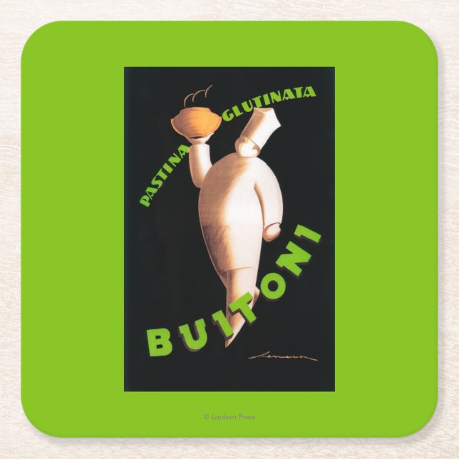 Buitoni Pasta Promotional Poster Square Paper Coaster (Front)