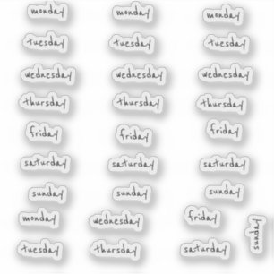 BuJo day stickers small - 4 weeks - transparent