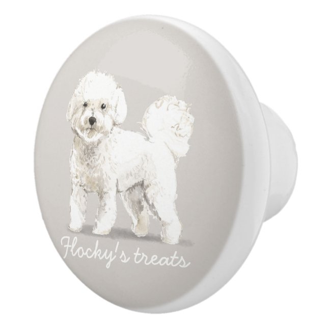 Buksi - Havanese, Maltese, Shih tzu, Bichon lovers Ceramic Knob (Right)