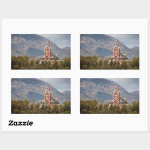 Buksnes Church Lofoten Rectangular Sticker