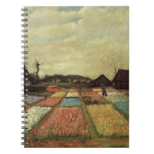 Bulb Fields by Vincent van Gogh. Spiral Notebook