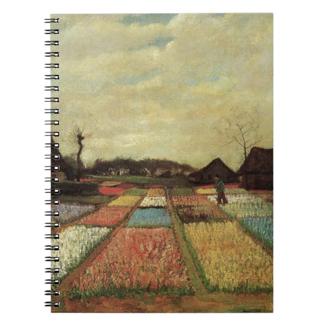 Bulb Fields by Vincent van Gogh. Spiral Notebook (Front)