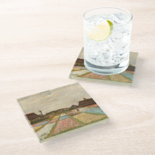 Bulb Fields Vincent van Gogh Glass Coaster