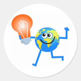 Bulb Globe Classic Round Sticker