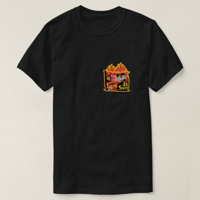 Buldak 3X HOT CHICKEN SPICY RAMEN  T-Shirt (Design Front)
