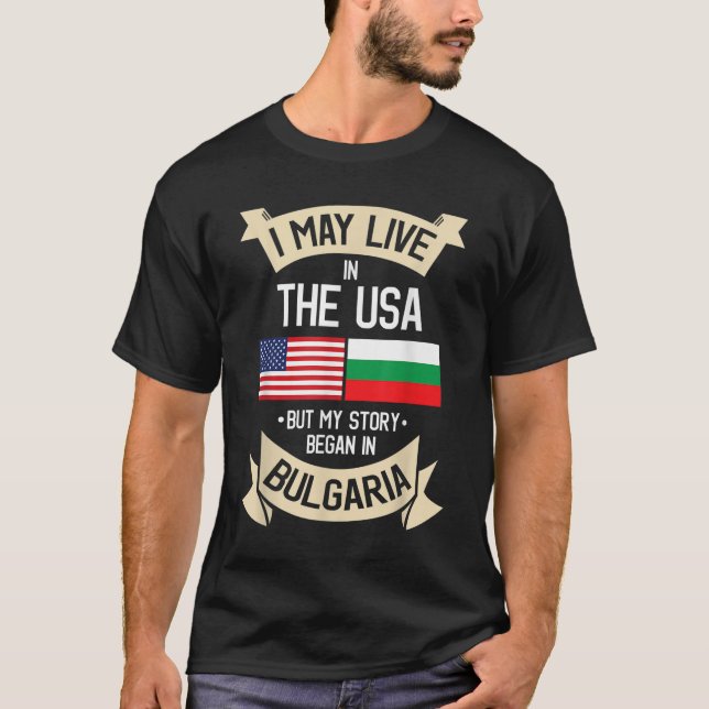 Bulgaria American Flag USA Bulgarian Roots Gifts T-Shirt (Front)