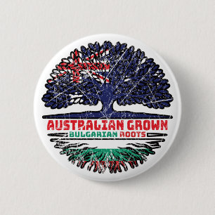 Bulgaria Bulgarian Australian Australia Tree Roots 6 Cm Round Badge