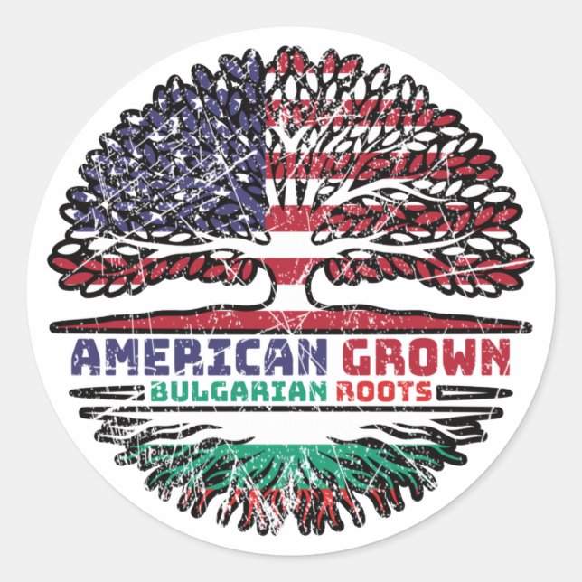 Bulgaria Bulgarian US American USA United States Classic Round Sticker (Front)