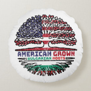Bulgaria Bulgarian US American USA United States Round Cushion