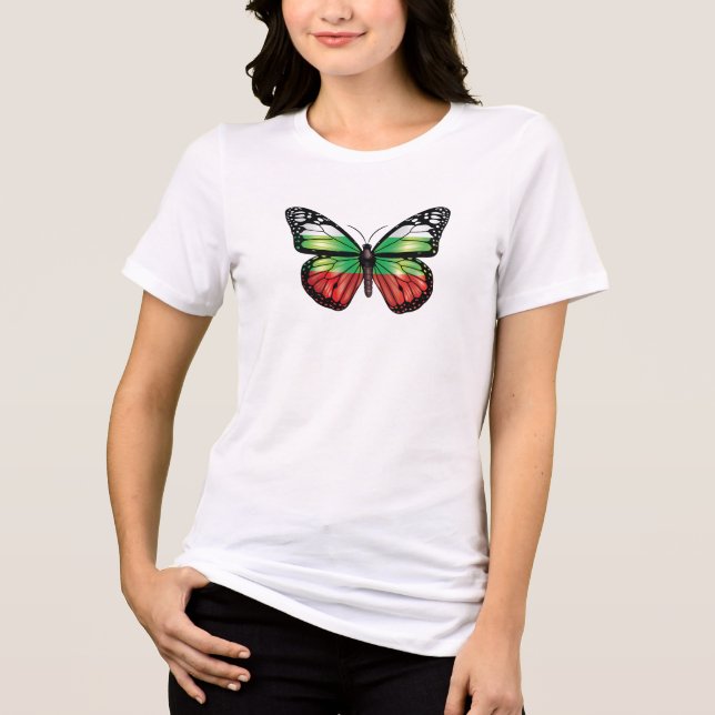 Bulgaria Butterfly Monarque Flag Tri-Blend Shirt (Front)