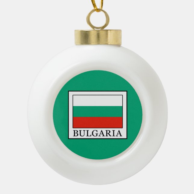 Bulgaria Ceramic Ball Christmas Ornament (Front)