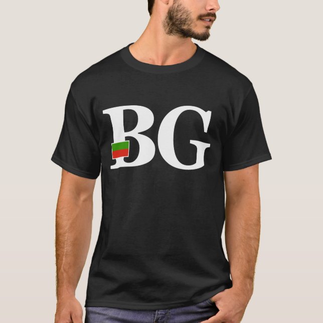 Bulgaria Flag and Country Initials T-Shirt (Front)