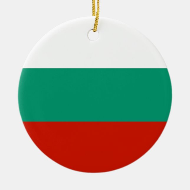 Bulgaria flag ceramic tree decoration (Front)