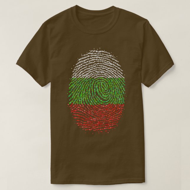 Bulgaria Flag Fingerprint Bulgarian Homeland T-Shirt (Design Front)