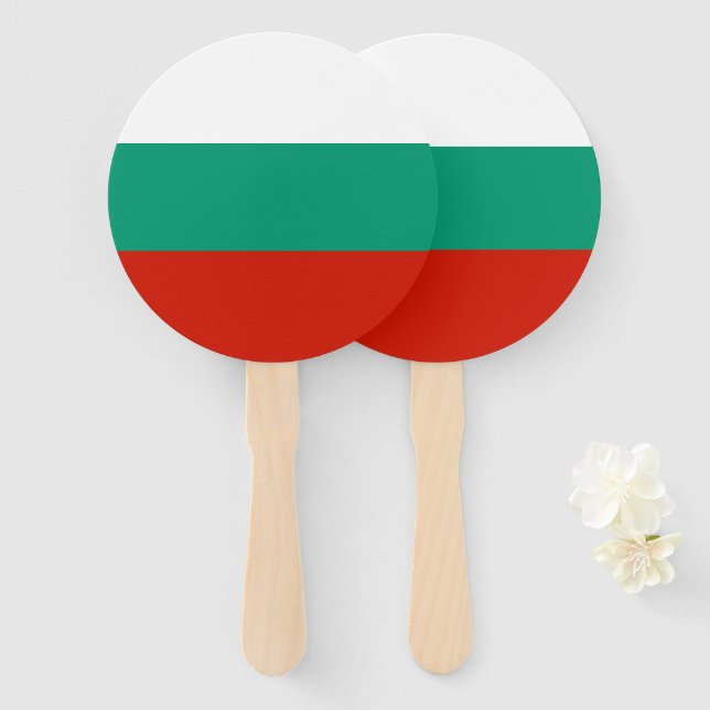 Bulgaria flag hand fan (Front and Back)