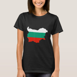Bulgaria flag in Bulgaria outline  Bulgaria T-Shirt
