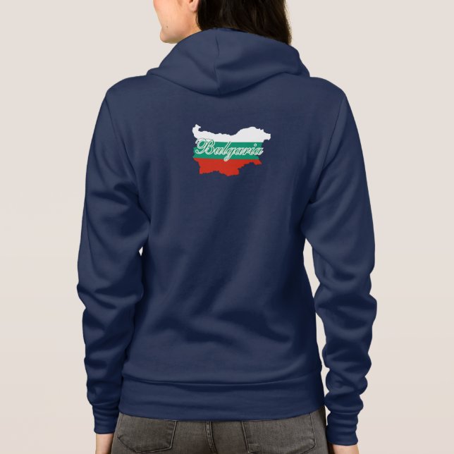 Bulgaria flag map ,back side hoodie (Back)