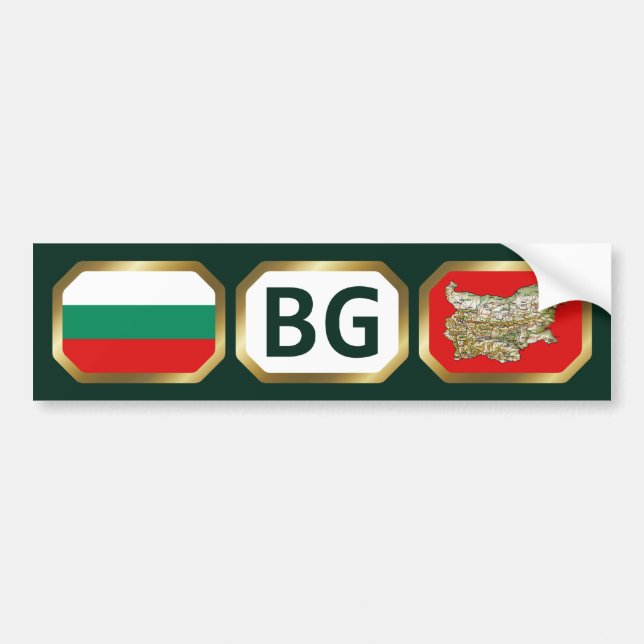 Bulgaria Flag Map Code Bumper Sticker (Front)