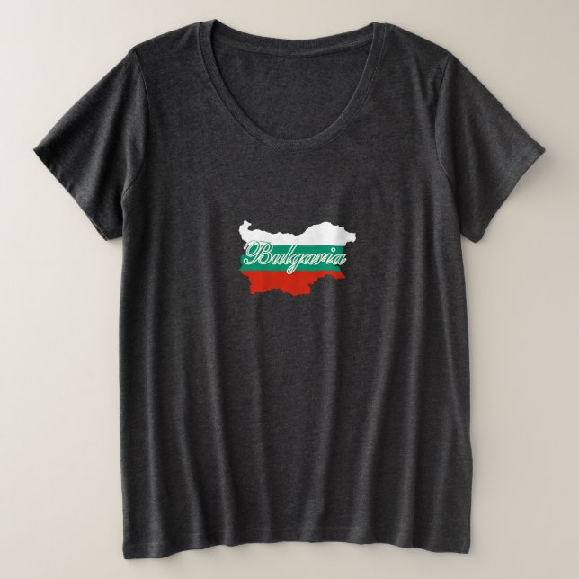 Bulgaria flag map plus size T-Shirt (Design Front)
