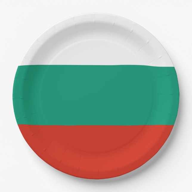 Bulgaria Flag Paper Plate (Front)