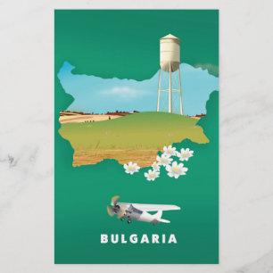 Bulgaria map travel print