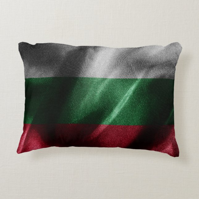 Bulgaria silk flag decorative cushion (Back)