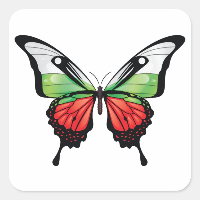 Bulgaria Swallowtail Butterfly Flag Sticker (Front)