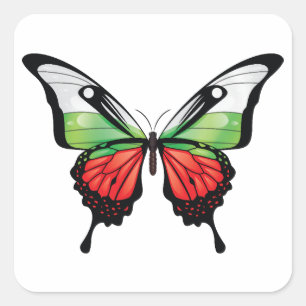 Bulgaria Swallowtail Butterfly Flag Sticker
